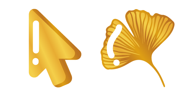 Minimal Gradient Golden Ginkgo Leaf курсор