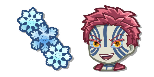 Chibi Demon Slayer Akaza and Koyuki's Hairpin курсор