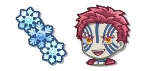 Курсор Chibi Demon Slayer Akaza and Koyuki's Hairpin
