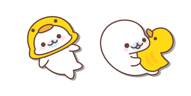 San-X Shirogoma with a Ducky Hat and a Rubber Duck Cursor
