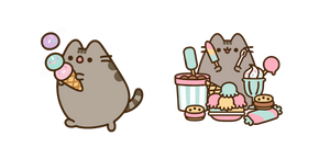 Pusheen with Ice Cream and Sweets Cursor