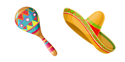 Mexico Maraca and Sombrero Curseur