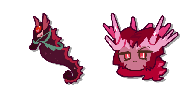 Cookie Run Crimson Coral Cookie y su Caballo de Mar Coral Cursor