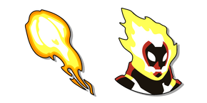 Ben 10 Heatblast y una Bola de Fuego cursor