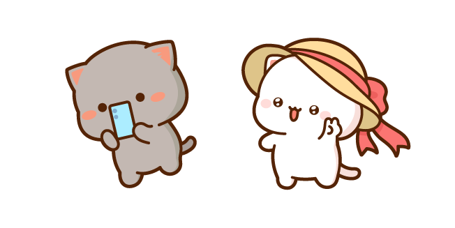 Mochi Mochi Peach Cats Peach y Goma Tomando Fotos Cursor