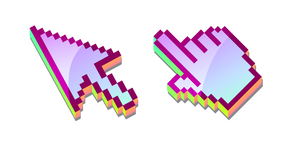 3D Ciel Lavande Pixel Curseur