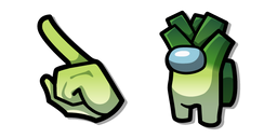 Among Us Personnage Poireau Vert Curseur