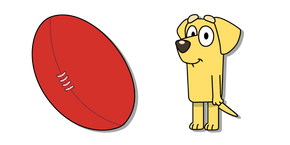 Bluey Lucky y una Pelota de Fútbol cursor