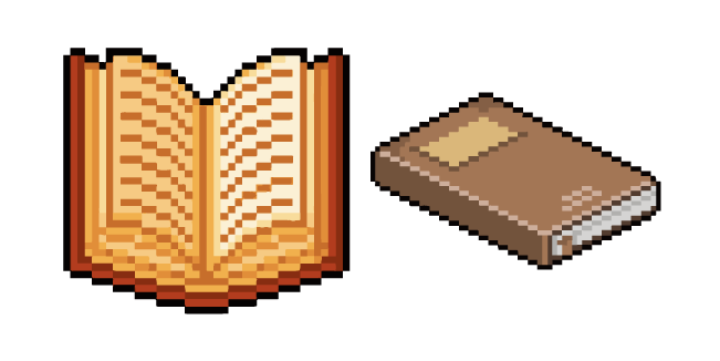 Livre Ouvert et Fermé Pixel Cursor
