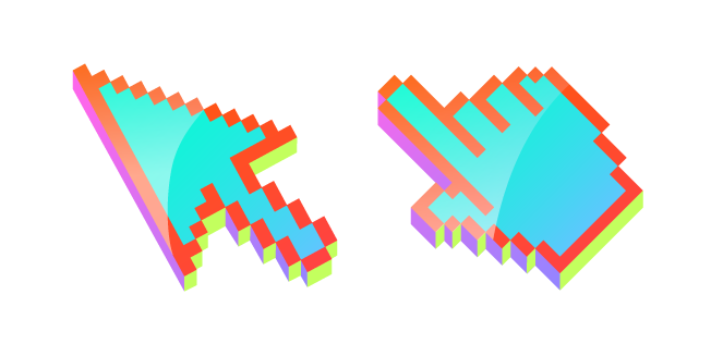 3D Turquoise Clair Pixel Cursor