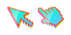 3D Turquoise Clair Pixel Curseur