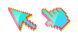 3D Turquoise Clair Pixel Curseur
