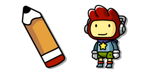 Scribblenauts Maxwell and a Pencil Cursor