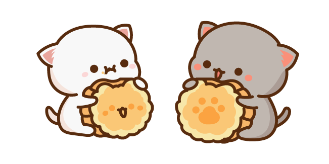 Mochi Mochi Peach Cats Peach and Goma Eating Cookies курсор