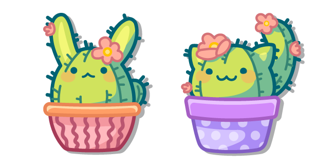 Cute Cactus Bunny and Cat Cursor
