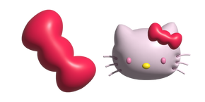 Simple 3D Hello Kitty and her Bow Cursor