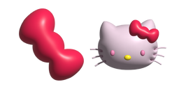 Simple 3D Hello Kitty et son Nœud Curseur