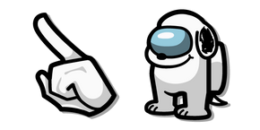 Among Us White Peanuts Snoopy Character Cursor