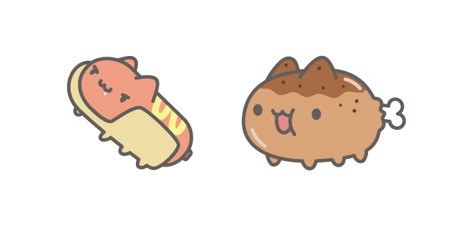 Bugcat Capoo Hot Dog and Fried Chicken Leg Cursor