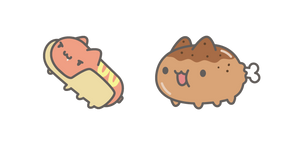 Bugcat Capoo Hot Dog and Fried Chicken Leg Cursor