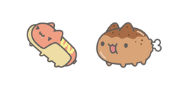 Bugcat Capoo Hot Dog et Cuisse de Poulet Frit Curseur