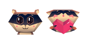 Курсор Origami Lovely Raccoons