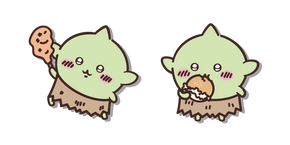 Chiikawa Goblin with a Chicken Leg and a Burger Cursor