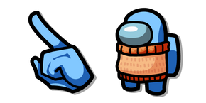 Among Us Blue Character in a Sweater Cursor