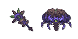 Terraria Hive Mind et le Dank Staff Curseur