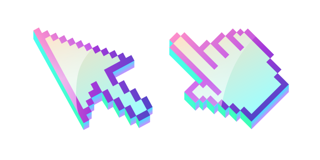 3D Morning Sky Blue Pixel Cursor