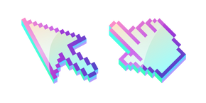 3D Morning Sky Blue Pixel Cursor
