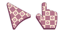 Patrón Retro a Cuadros con Flores Cursor