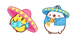 Molang et Piu Piu en Tenues Mexicaines Curseur