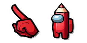 Among Us Red Pencil Character Cursor