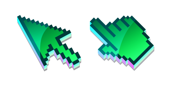 3D Esmeralda Musgo Pixel Cursor