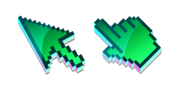 3D Émeraude Mousse Pixel Curseur