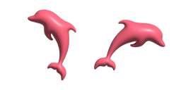 Simple 3D Dauphin Rose Curseur