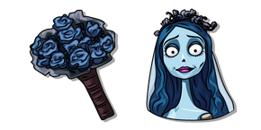 Corpse Bride Emily and her Bouquet of Blue Roses Cursor