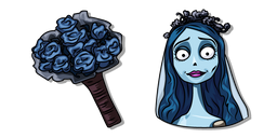 Les Noces Funèbres Emily et son Bouquet de Roses Bleues Curseur