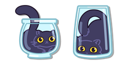 Mignon Chat Noir Liquide Curseur