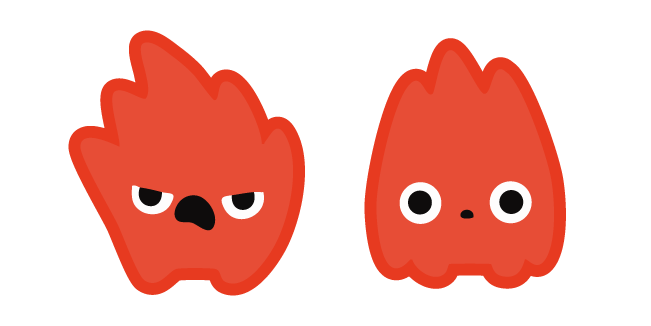 Cute Anrgy and Surprised Flame Cursor