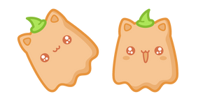 Kawaii Chat Citrouille Fantôme Curseur