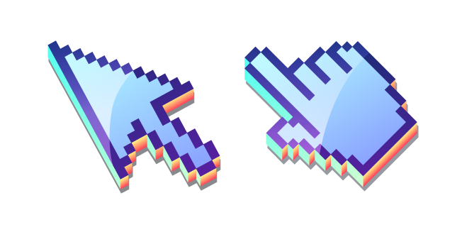 3D Winter Morning Blue Pixel курсор