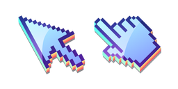3D Matin d'Hiver Bleu Pixel Curseur