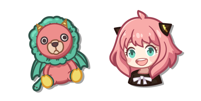 Chibi Spy x Family Anya Forger and Chimera Cursor