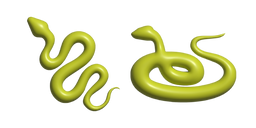Simple 3D Serpent Vert Curseur