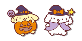 Sanrio Pompompurin and Macaroon in Halloween Costumes Cursor