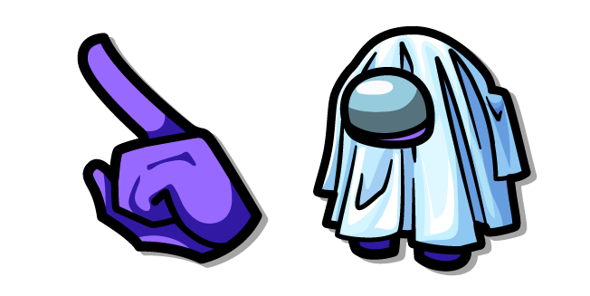Among Us Purple Character in a Ghost Costume курсор