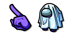 Курсор Among Us Purple Character in a Ghost Costume