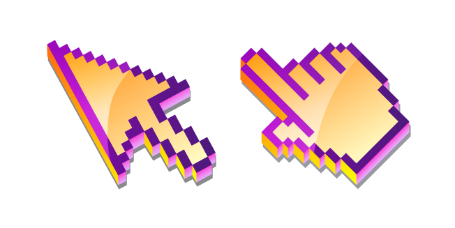 3D Orange Chrysanthemum Pixel Cursor